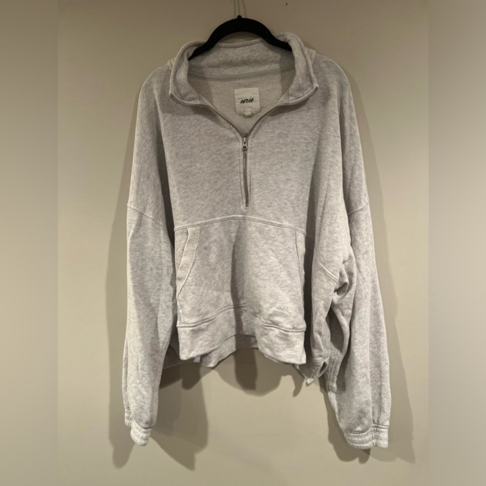 Aerie 1/4 zip cropped sweater XL